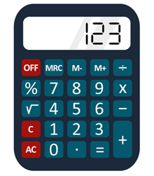 Image has a representation of a reverse mortgage calculator.